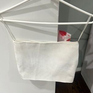 Off white ribbed tube top